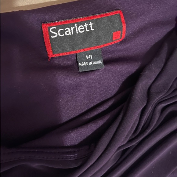 Scarlett one shoulder rhinestone purple dress- size 14 - Picture 7 of 8